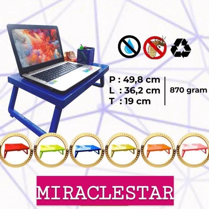 Kingdom Meja Lipat Belajar Anak Lesehan Makan Ngaji Lap Desk Plastik *