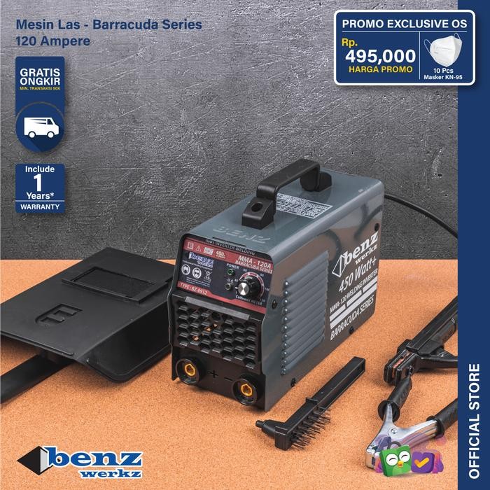 Mesin Las Mma 120A / Trafo Las / Inverter Barracuda Series Benz Werkz