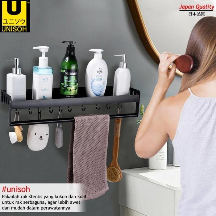 Unisoh Rak Dapur Gantung Rak Aluminium Rak Dapur Serbaguna