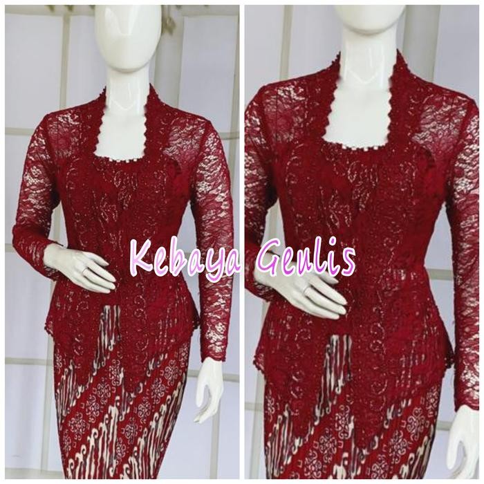 atasan kebaya kutubaru warna nude +longtorso