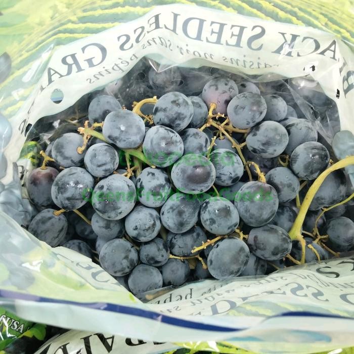 

TERMURAH Buah Anggur Black seedless autumn USA Impor perkrat perkg READY STOCK