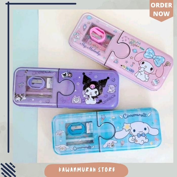 

Deli Stationary - Kotak Pensil Pulpen Kuromi Melody 2 Tingkat / Kotak Pensil Set Sanrio Kotak Pensil
