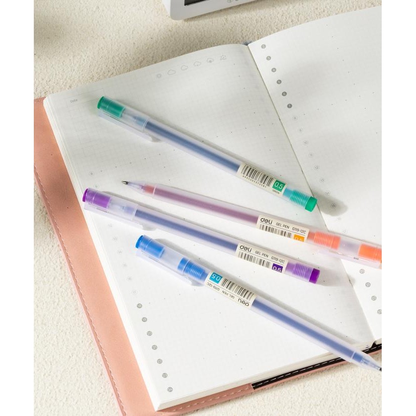 

Deli Stationary - Deli School Gel Pen/Pulpen Gel 0.5Mm 12Warna Penulisan Halus Eg119-12C