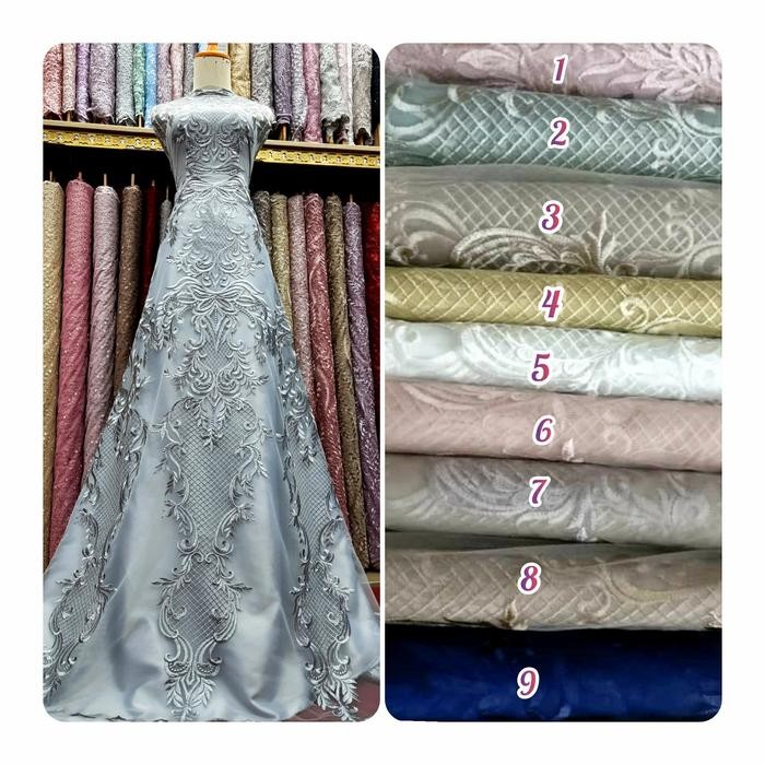 Bahan kebaya tile elisaab/kain tile korea/brokat
