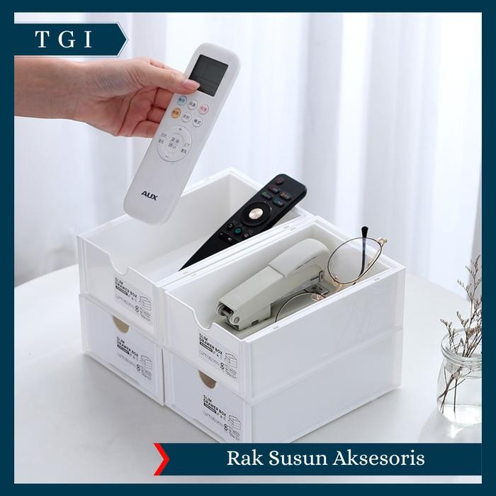 

Deli Stationary - Tgi - Rak Susun Alat Tulis Estetik Minimalis Slim Drawer Stationery Box