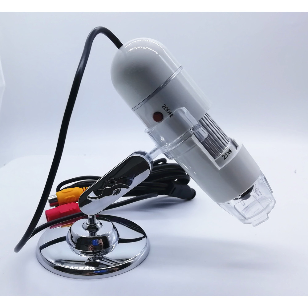 White Color 1-500x USB/AV Microscope For Science Inspection Educational Handheld Endoscope Otoscope