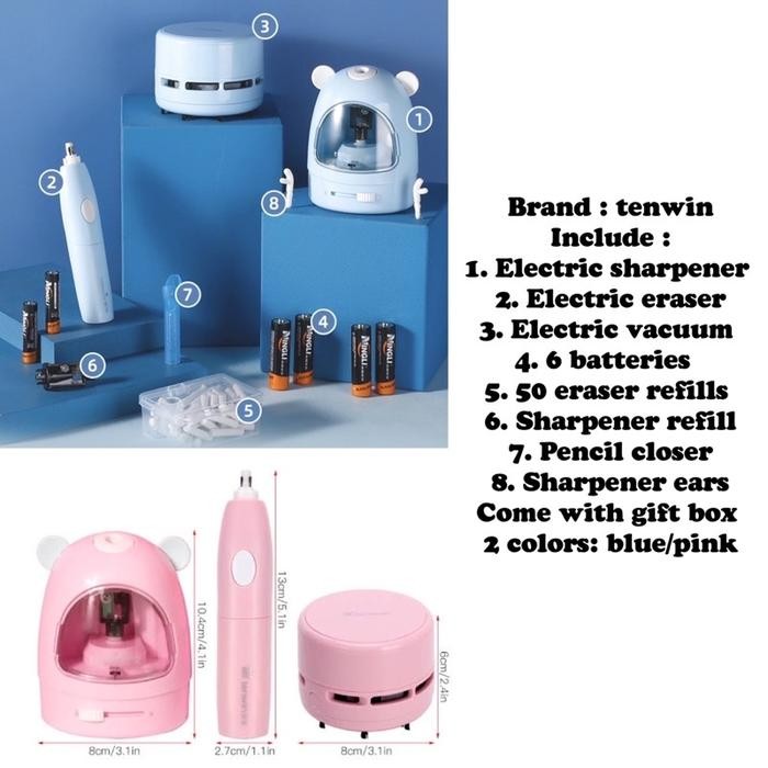 

Penghapus Elektrik Set Elektrik Electric Stationery Rautan Anak