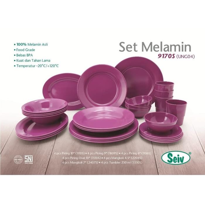 Piring Melamin Set Onyx Seiv Piring Onyx Seiv Peralatan Makan Set