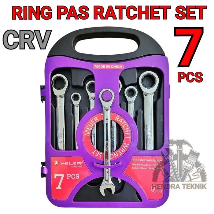 Diskon Kunci Ring Pas Rachet Set Kunci Ring Pas 8 - 19Mm Kunci Kombinasi Krek