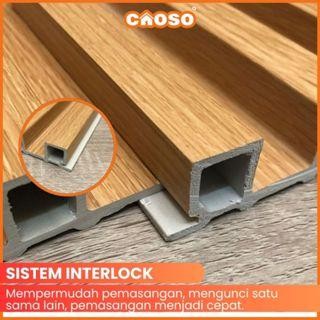 Wpc Wall Panel Hitam Polos 3 Meter 300cm Wallpanel Wpc Dinding Wood Panel Dinding Caoso.id