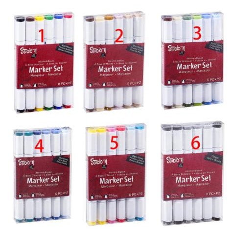 

Touchten 6Pcs Colors Art Markers Set Copic Marker Alcohol Based Sketch