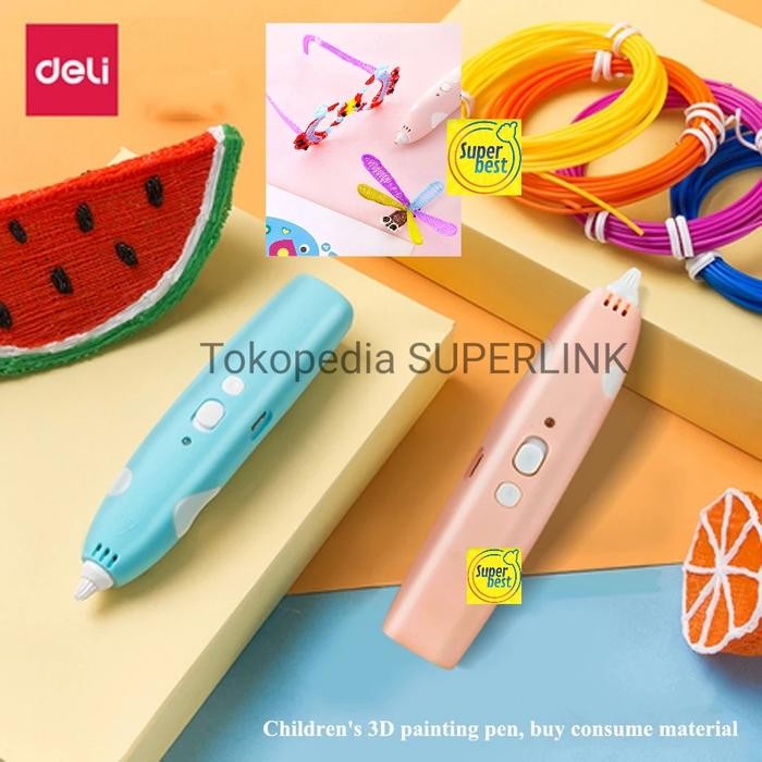 

Deli DIY 3D Drawing Printing Pen Kids Toys Mainan Anak Kreativitas