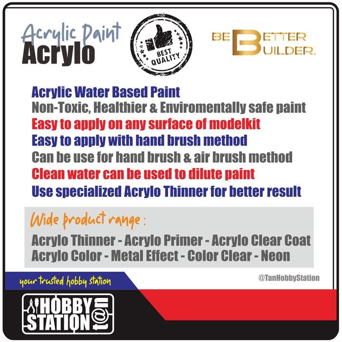 

Acrylo Color PLANE GREY - Gundam ModelKit Acrylic Repaint Airbrush Cat