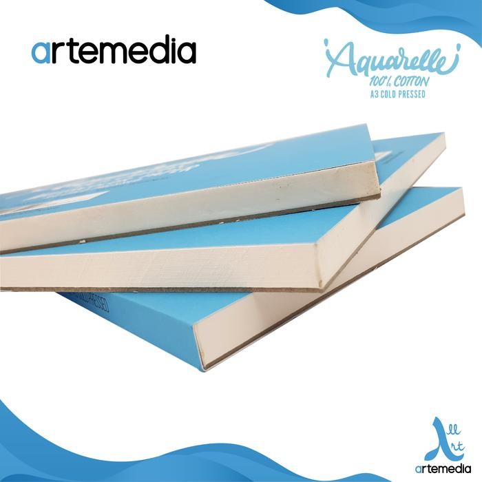 

Kertas Cat Air Artemedia Aquarelle A3 Cotton Watercolor Pad