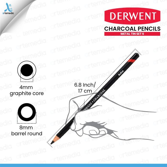 

Derwent Pensil Arang Charcoal Pencil Set 6