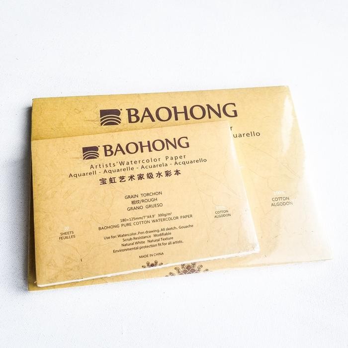 

Baohong Artist Watercolor Pad 18x12.5cm/26x18cm HP.CP.ROUGH