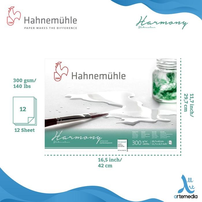 

Kertas Cat Air Hahnemuhle Harmony A3 Watercolor Paper Block