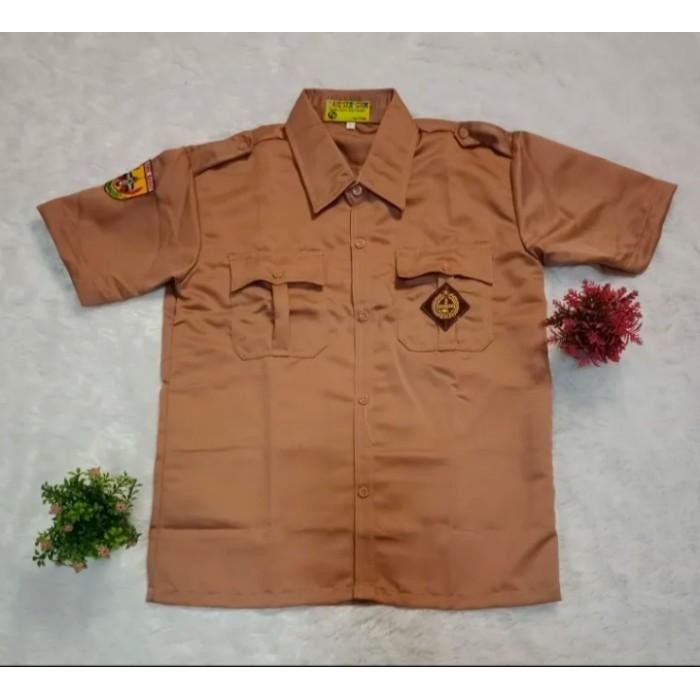 (Allthebest) seragam pramuka smp sma baju pramuka lengan pendek bahan elemen