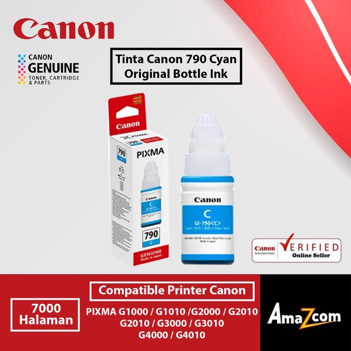 FES4 Tinta Canon 790 Cyan Original Datscript Ink Bottle Tinta Printer Canon G1000 G1010