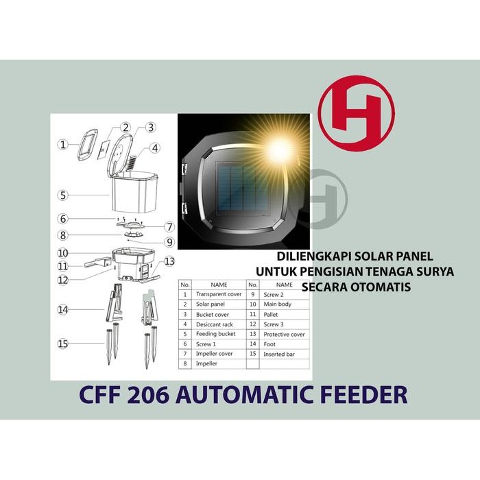 SUNSUN CFF 206 PEMBERI MAKAN IKAN OTOMATIS AUTOMATIC FEEDER ORIGINAL
