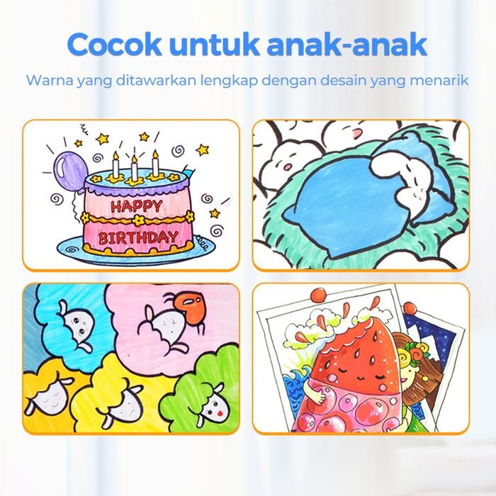 

Deli Water-based Sketch Marker / Spidol Warna Dual Tip HM106 Kain