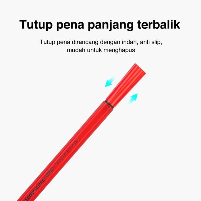 

Deli Super Wings Felt Pen / Spidol Warna 12/24 Warna Kemasan Tabung EC150-12 EC150-24 Mewarnai