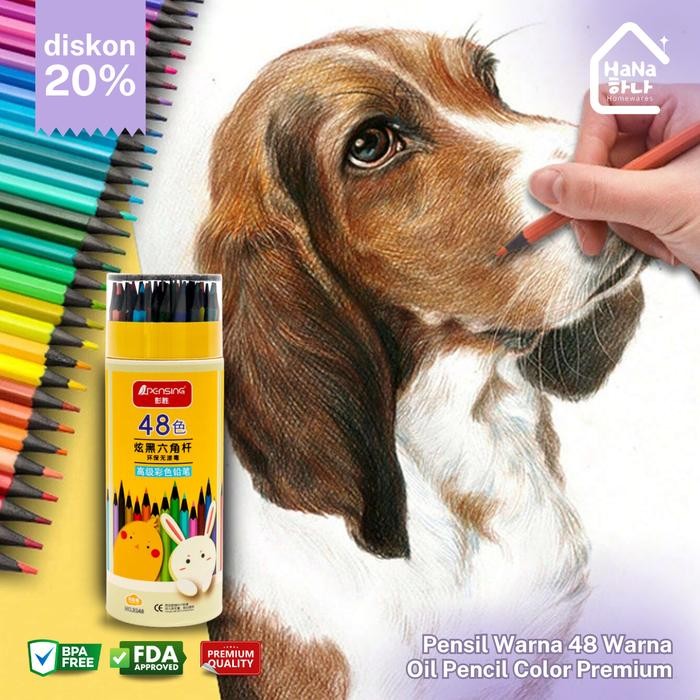 

Pensil Warna 48 Warna Cerah - Oil Pencil Color Premium - Tidak Beracun Aman untuk Anak