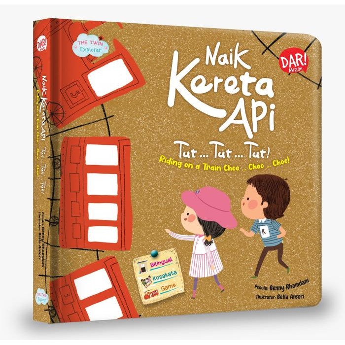 

[Mizan] Buku Seri The Twin Explorer : Naik Kereta Api Tut Tut Tut (Boardbook)