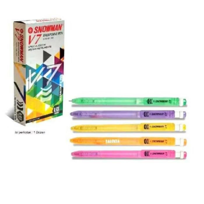 

I77W Snowman Ballpoint Pen V-7 0.7Mm - Pulpen Cetek