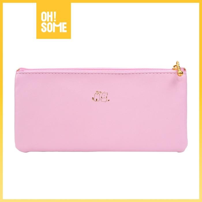 

I77W Ohsome - Fanz Studio Leather Pen Case Tempat Pensil Dengan Icon Kucing Warna