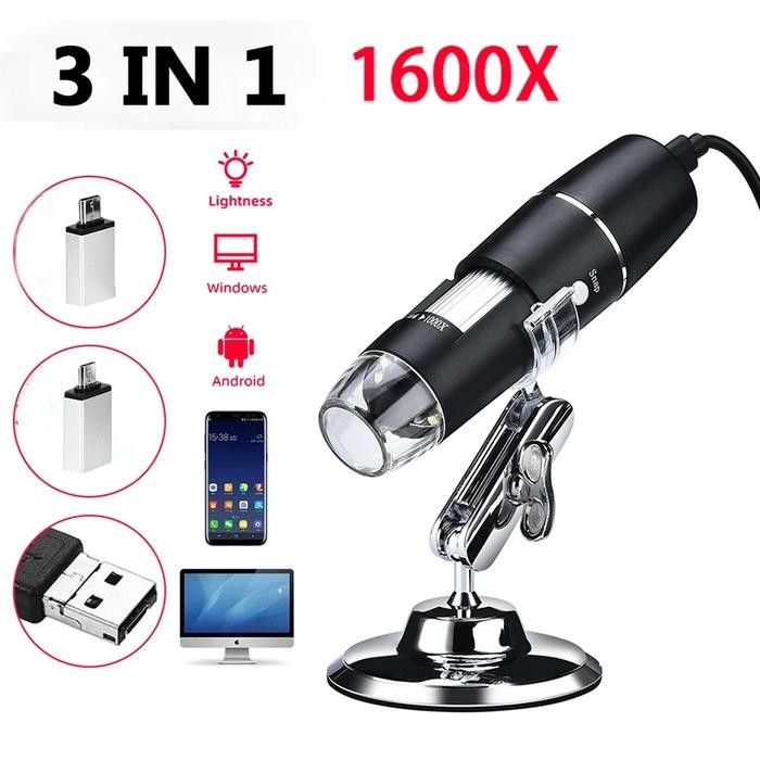 

X689 Produk Promosi1600X Mikroskop Digital 3In1 Tipe-C Usb Portabel Mikroskop Elektronik