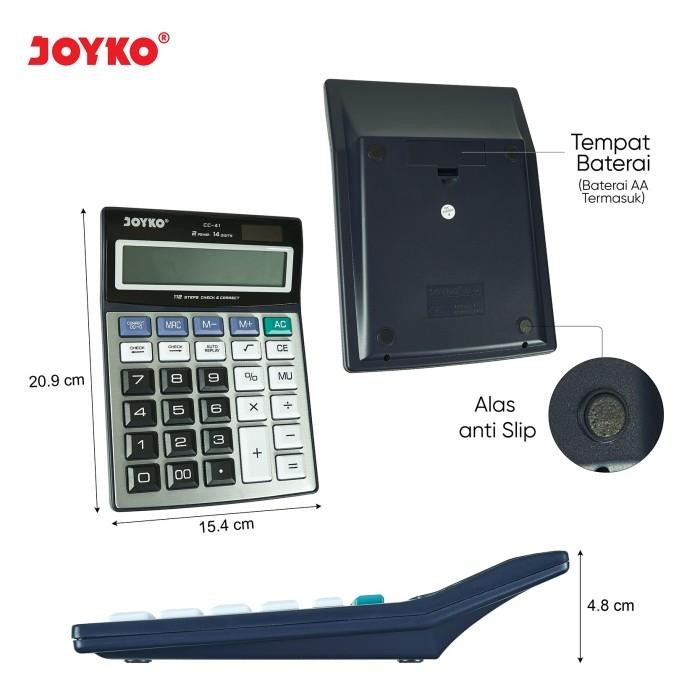 

X689 Calculator / Kalkulator Joyko Cc-41 / 14 Digits / Check Correct