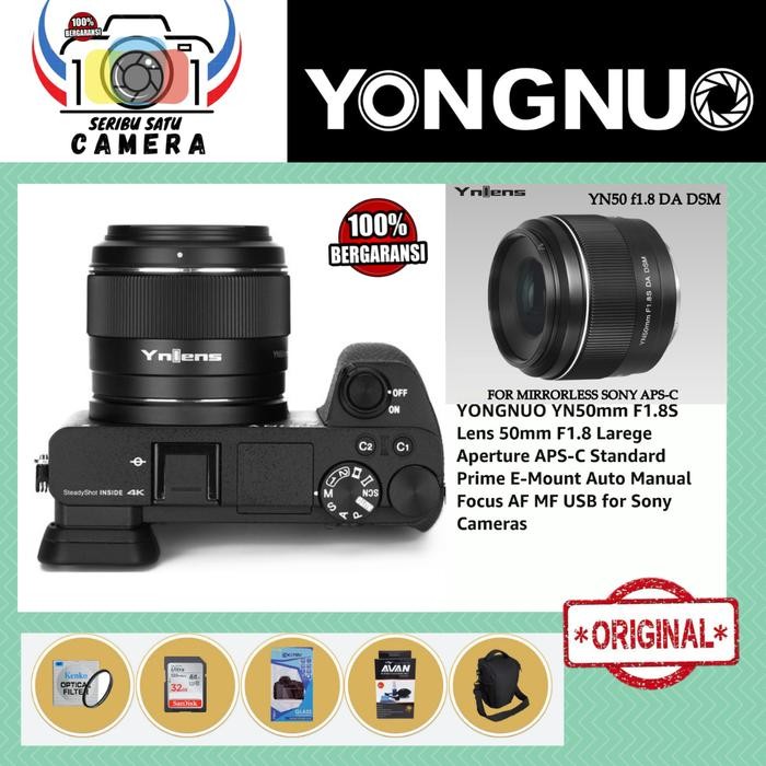 LENSA YNLENS 50mm F1.8 for sony YONGNUO 50mm F1.8 sony e-mount APS-C