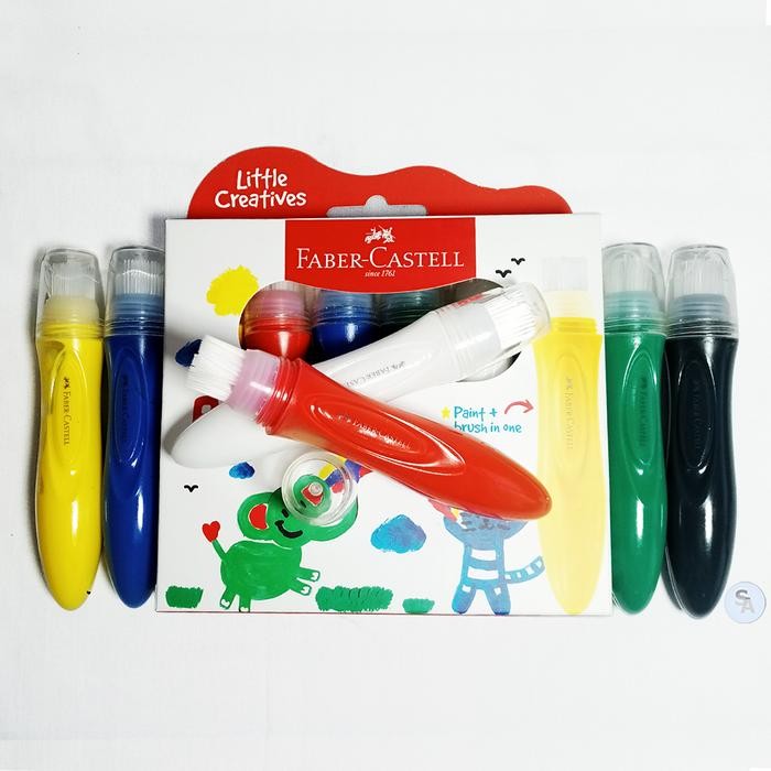 

FABER-CASTELL - Jumbo Washable Squeeze Paintbrushes Isi 6 Warna - Set