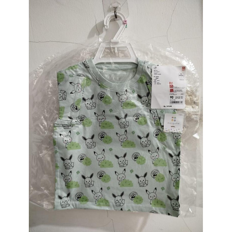 Uniqlo Baby / Kids Ut T-Shirt / Kaos Ut Monpoke Pokemon - 51-Green, 80