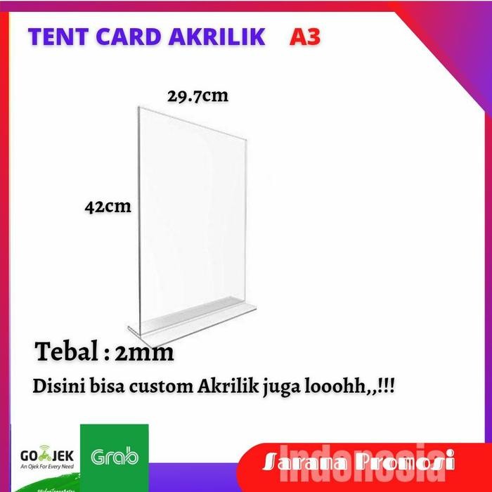 

Tend Card Acrilik A3 / Tend Holder / Acrilik Disply/ Mega Cipta/Promo