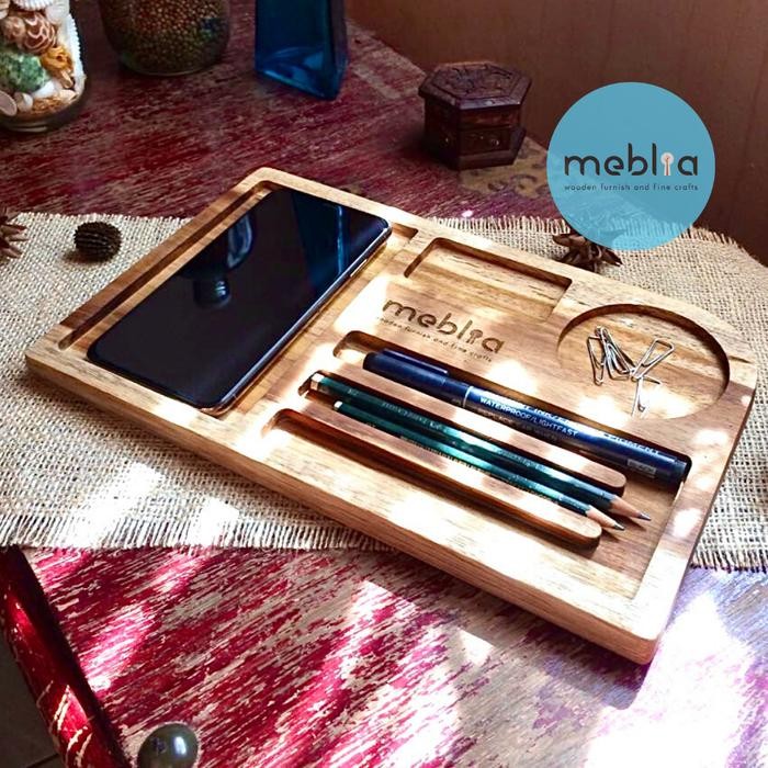 

Bobbie Teak Wood Desk Organizer Tempat Pensil Alat Tulis Kayu Jati