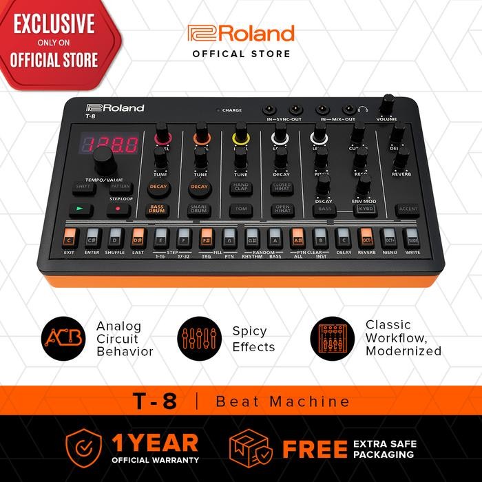 

ROLAND AIRA T-8 BEAT PORTABLE BASS MACHINE SOUNDS USB MIDI 6 TRACKS