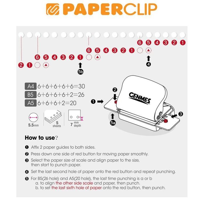

Pembolong Kertas / Punch Genmes 99H9 6 Hole