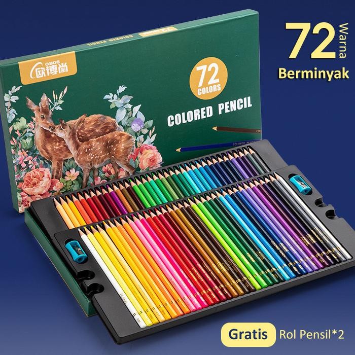 

OBOS Oil Pencil Water Soluble Pencil 48/72 Warna High Grade - WaterSoluble 48color