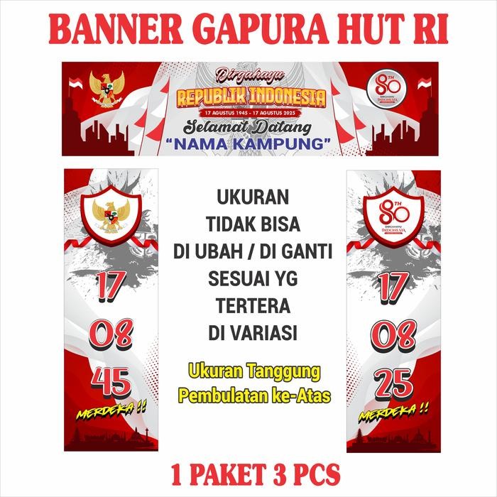 (Allthebest) Spanduk Gapura 17 Agustusan - BANNER HUT RI 80