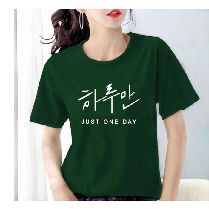 - KAOS OBLONG WANITA BAJU DISTRO CEWEK ATASAN WANITA LENGAN PENDEK SPANDEK TEBAL Army Hijau Army