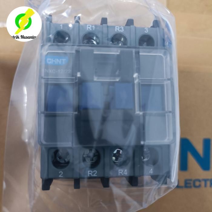 CONTACTOR CHINT NXC-12/22 4P 2NO 2NC 220V 400V KONTAKTOR 2NO 2NC 4 POLE PHASE AC1:25A AC3:12A
