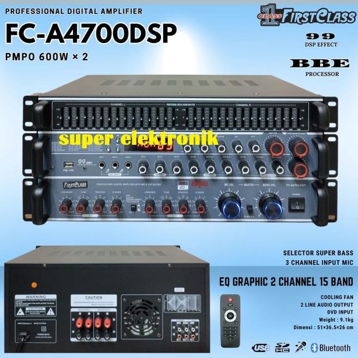 POWER MIXER FIRSTCLASS FCA 4700 DSP EFFECTS VOCAL 99 DSP DIGITAL BBE