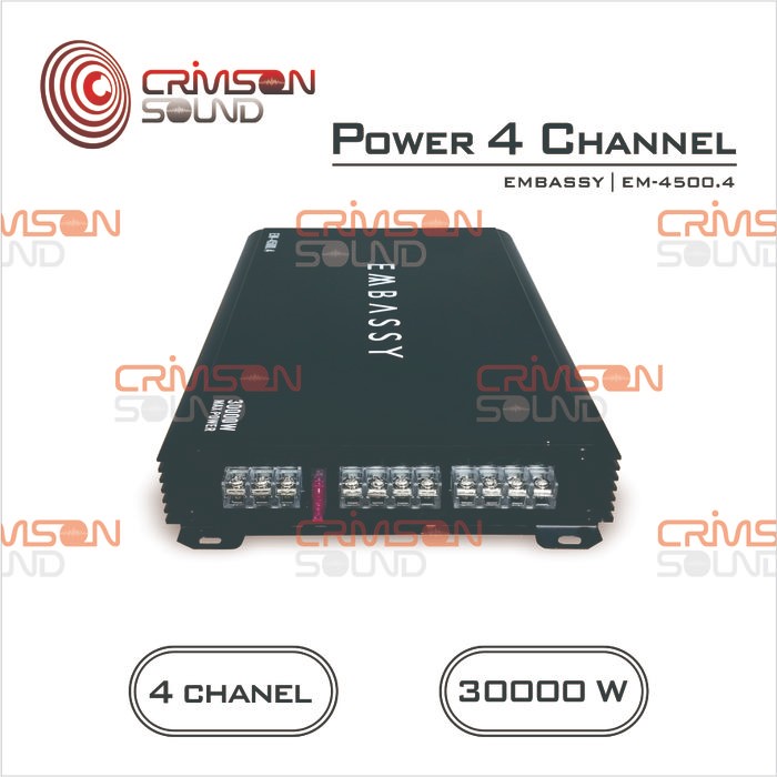 POWER AMPLIFIER MOBIL 4 CHANNEL 30000W EMBASSY EM - 4500.4