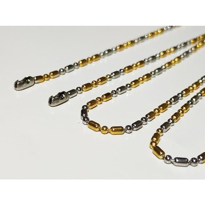 New // Vee Rantai Kalung Titanium 316L Stainless Steel Model Tabung Merica // 100% Original