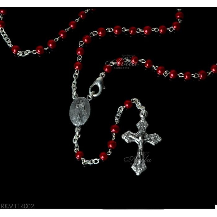 New // Rosario Mutiara Artifical + Tempat Rosario Doa Katolik // 100% Original