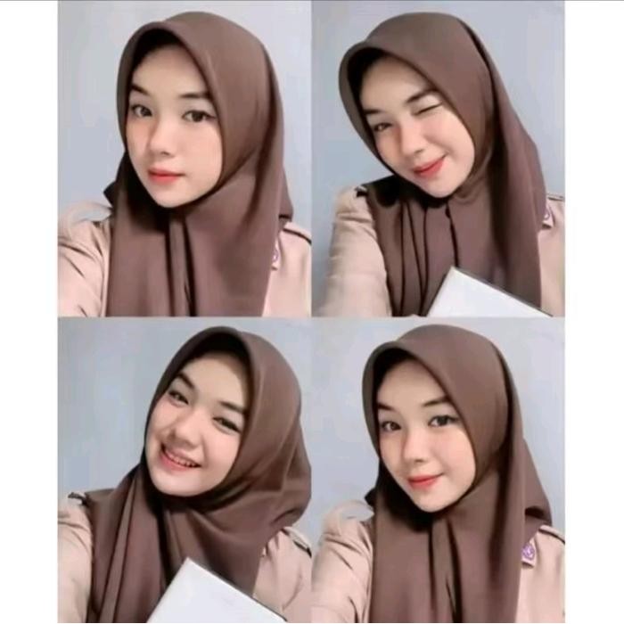 (Allthebest) Hijab Segi Empat Anak Sekolah SMP dan SMA / Kerudung Segi 4 Basic Voal Polos Jahit Tepi