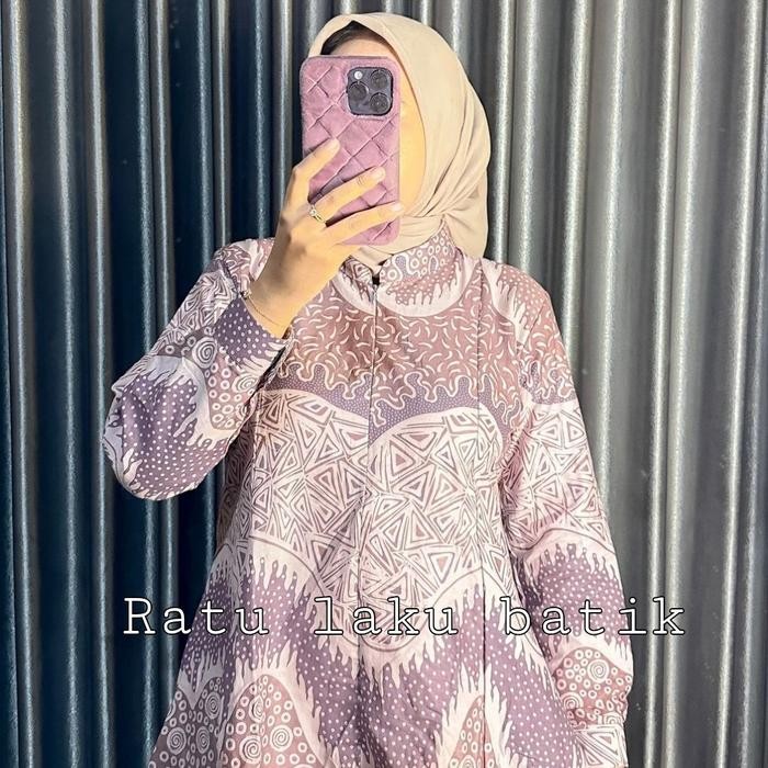 Batik wanita blouse batik modern Arabella Katun Baju Panjang Baju Panjang Muslim Atasan