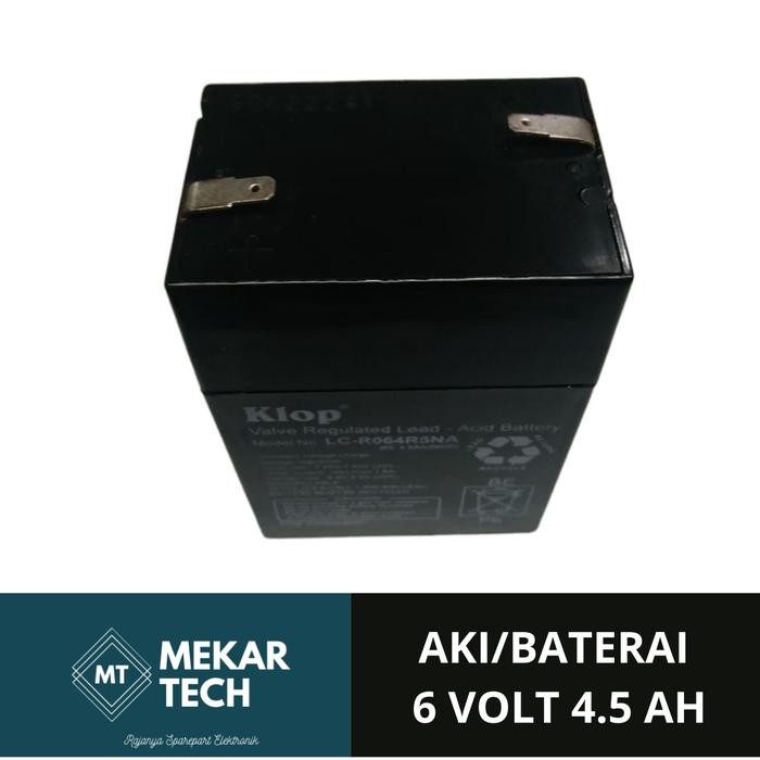 AKI BATERAI 6VOLT 4.5AH ACCU KERING LAMPU EMRGENCY 6V 4.5AH KLOP